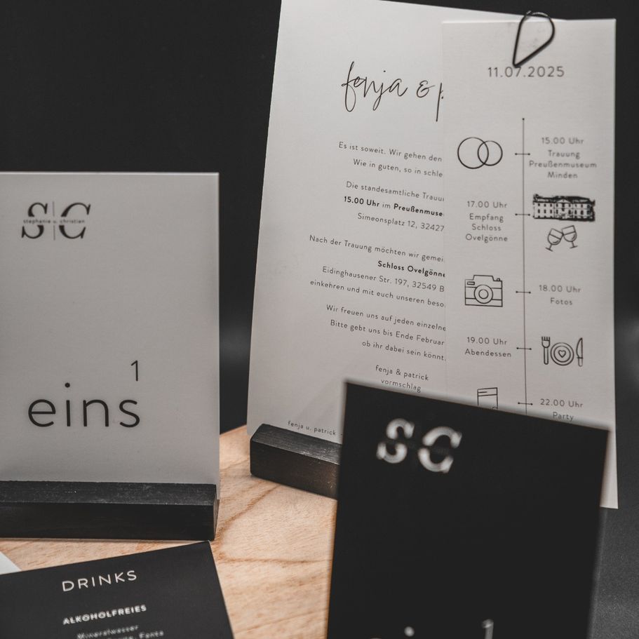 Hochzeit Einladungskarte minimalistisch