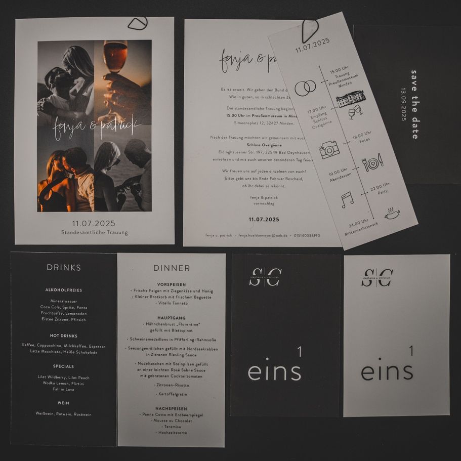 Hochzeit Einladungskarte minimalistisch